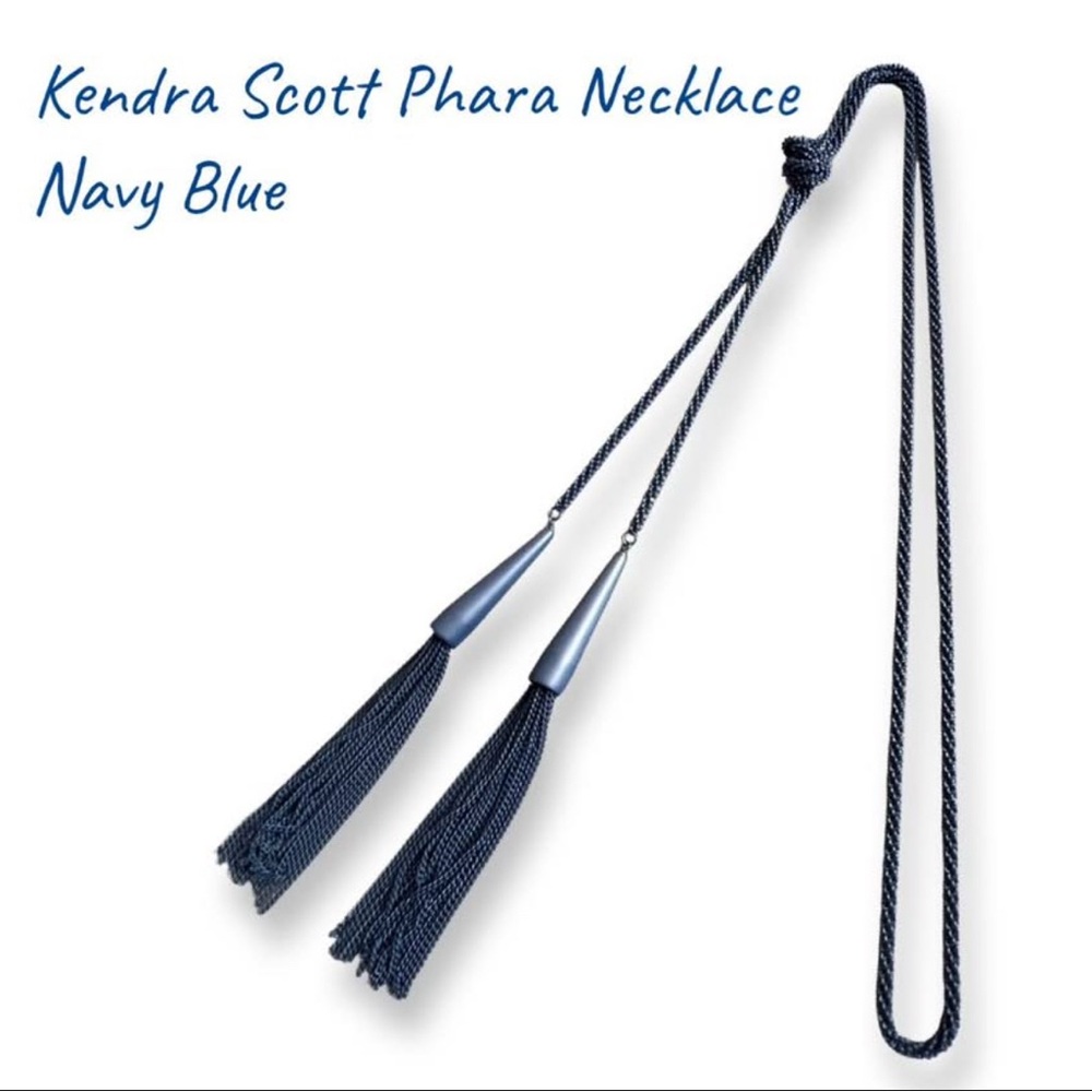 Kendra Scott Phara Necklace Matte Navy Blue NWOT